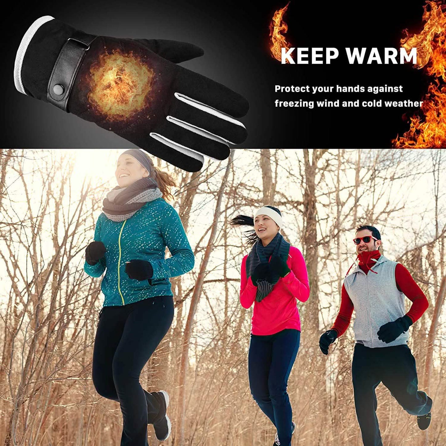 Winddichte Thermohandschuhe für kaltes Wetter Rutschfeste Handschuhe
