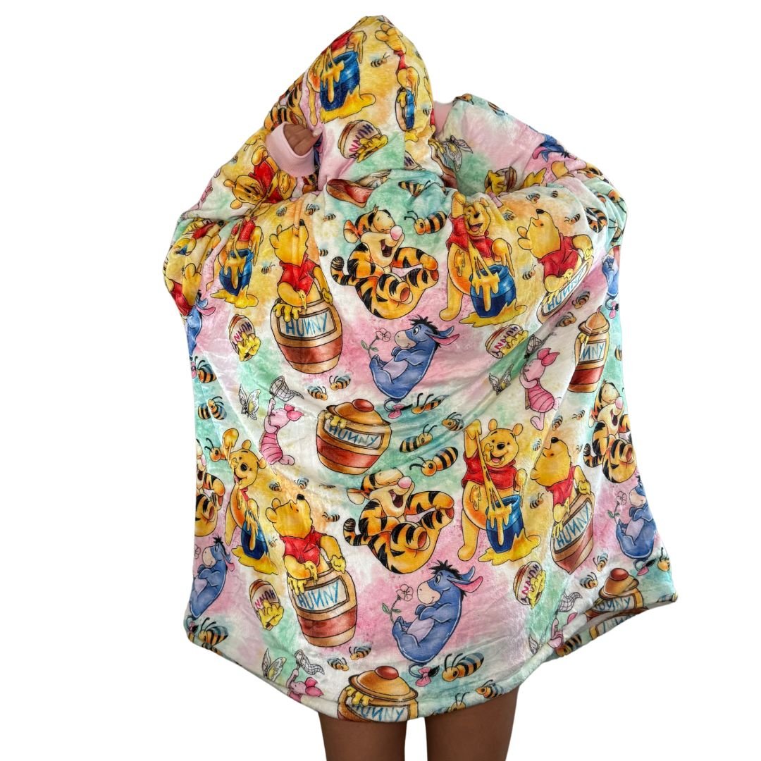 Winnie Puuh & Friends Tragbare Kuscheldecke Hoodie für Kinder & Erwachsene