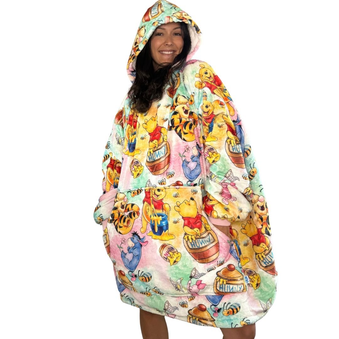 Winnie Puuh & Friends Tragbare Kuscheldecke Hoodie für Kinder & Erwachsene