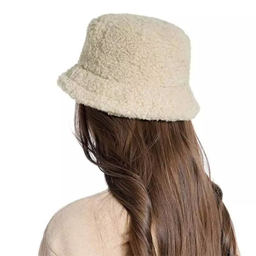 Winter Eimerhut Damen Warme Mützen Vintage Kunstpelz Fischerhut