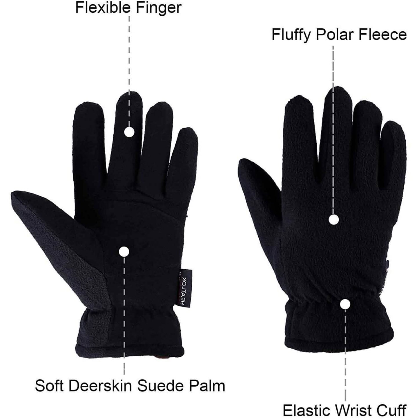 Winterhandschuhe Hirschleder Wildlederhandfläche -20°F Kältedichte Arbeitshandschuhe