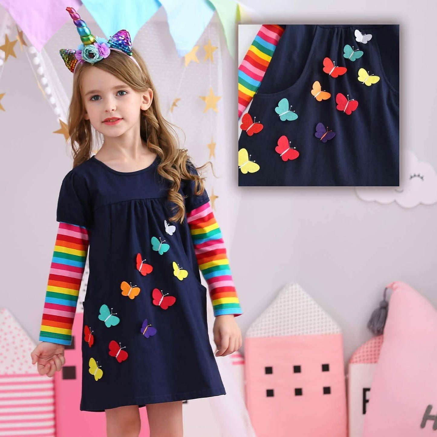 Winterkleid für Kleinkinder Mädchen Langarm