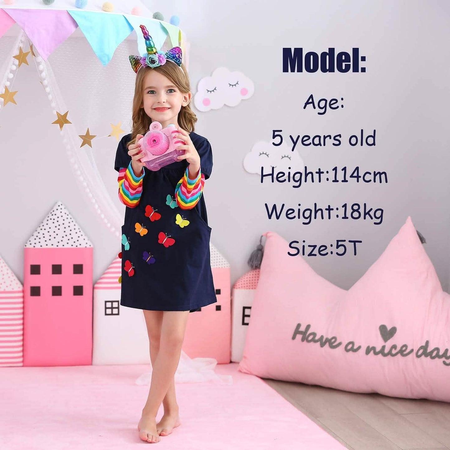Winterkleid für Kleinkinder Mädchen Langarm