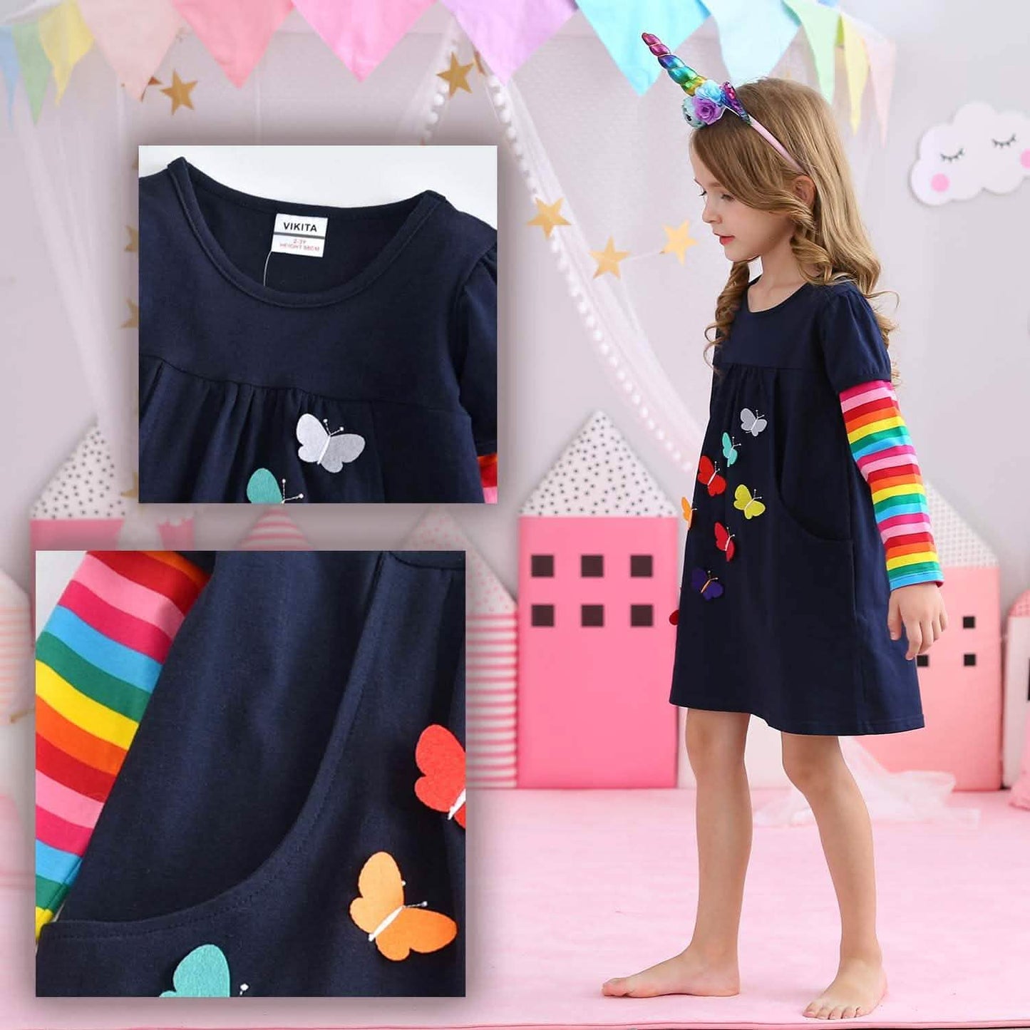 Winterkleid für Kleinkinder Mädchen Langarm