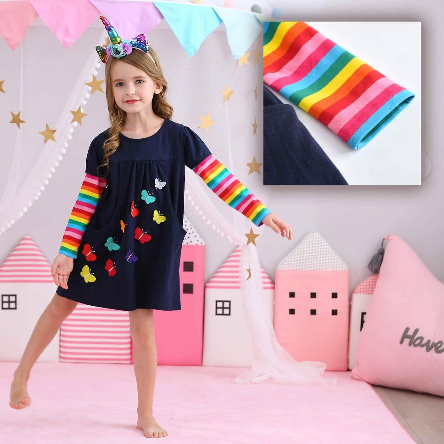 Winterkleid für Kleinkinder Mädchen Langarm