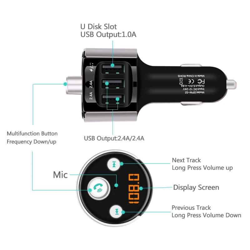 Kabelloses Bluetooth-FM-Transmitter-Auto-Kit