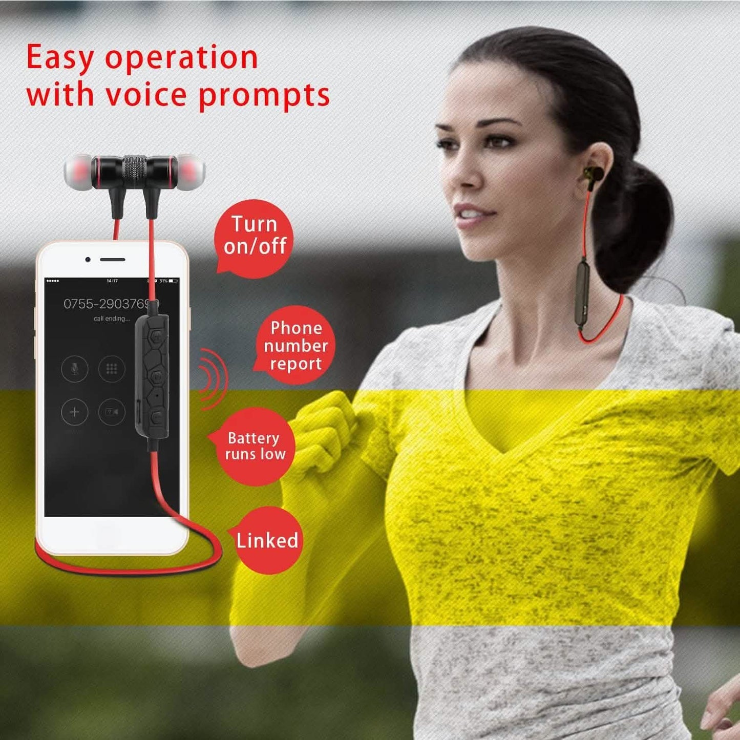 Drahtlose intelligente Sport-Stereo-Ohrhörer