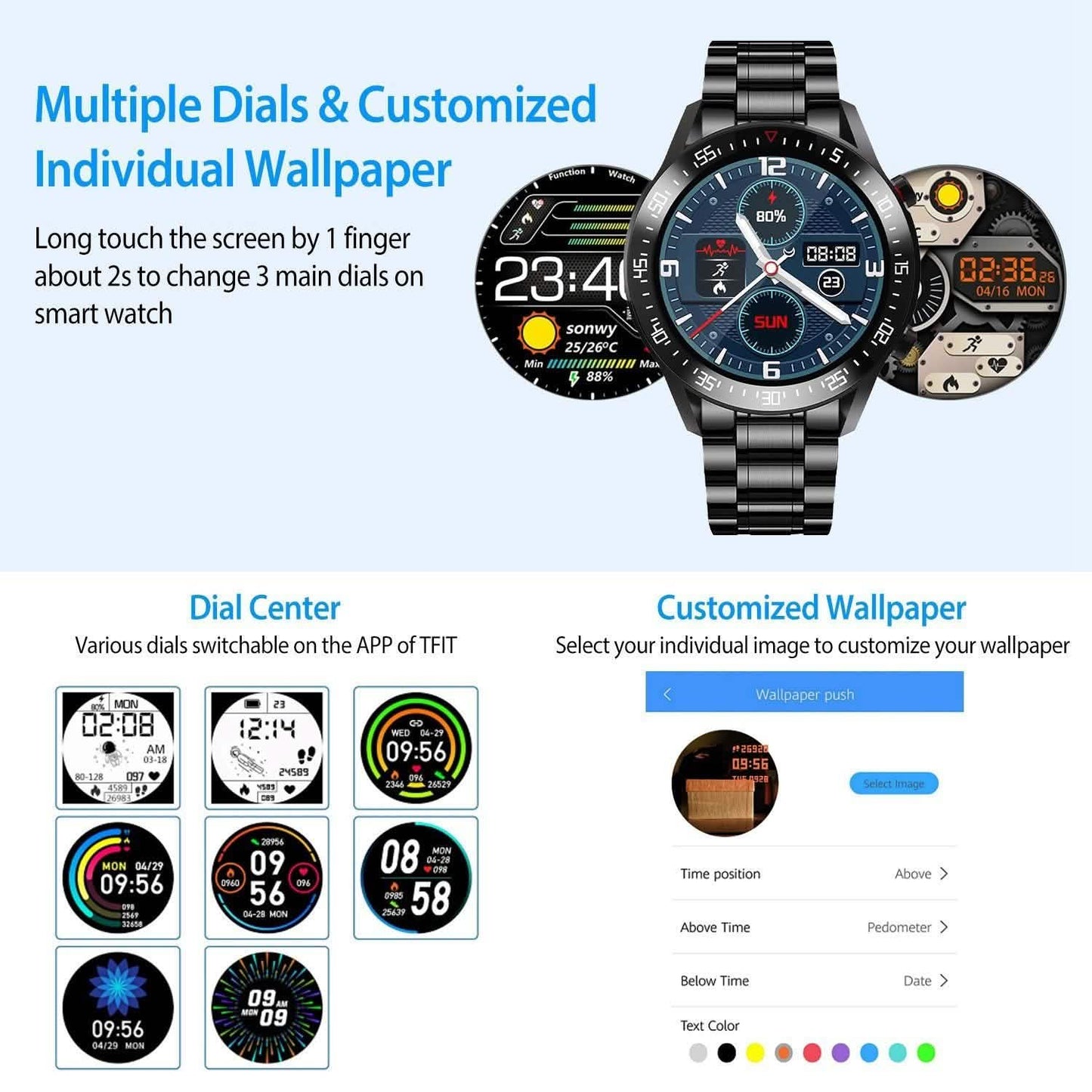 Kabellose Smartwatch Fitness-Tracker IP68 Wasserdichtes Sportarmband