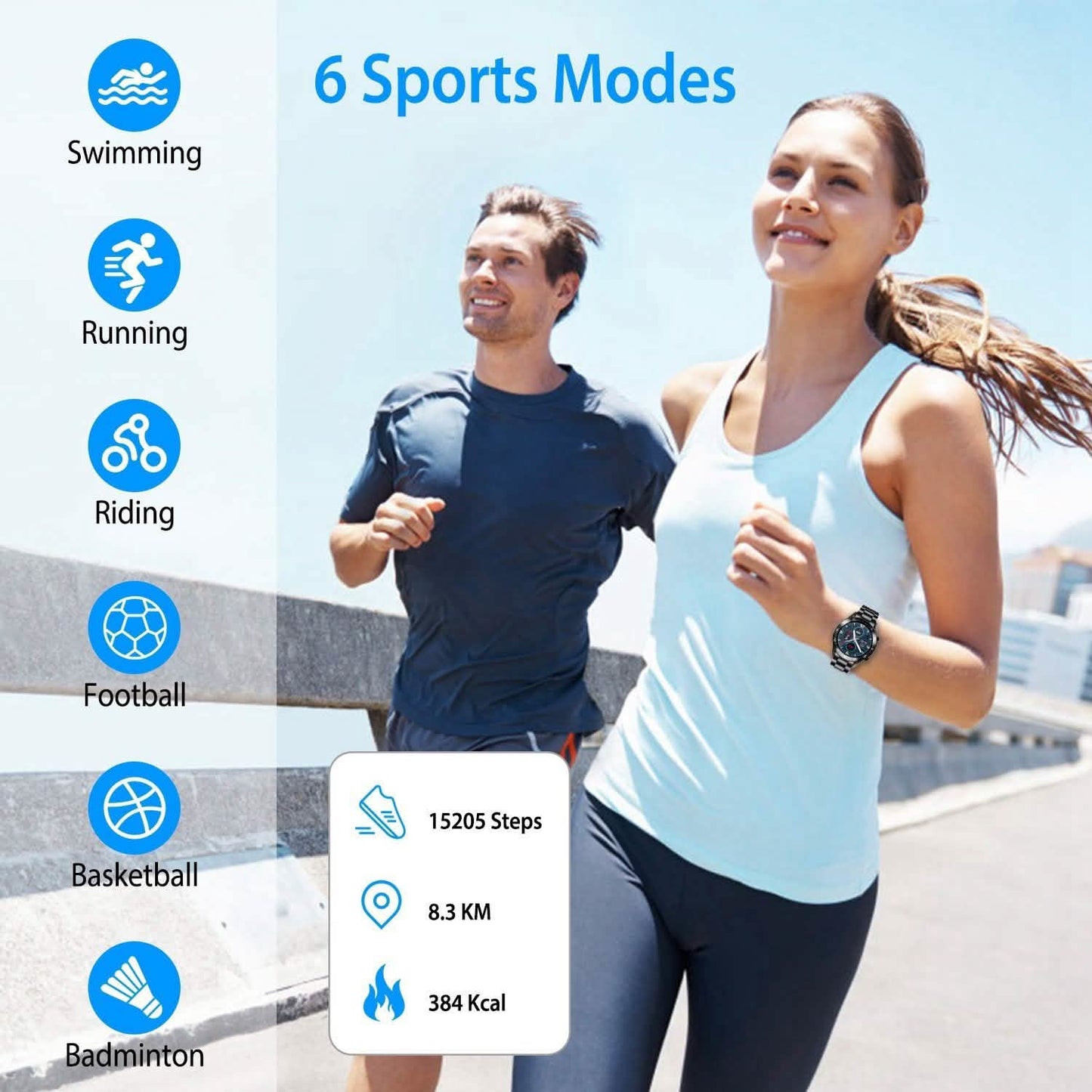 Kabellose Smartwatch Fitness-Tracker IP68 Wasserdichtes Sportarmband