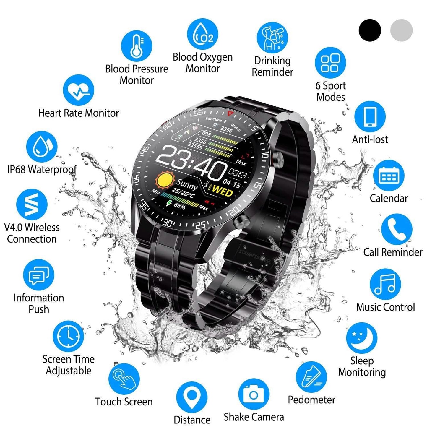 Kabellose Smartwatch Fitness-Tracker IP68 Wasserdichtes Sportarmband