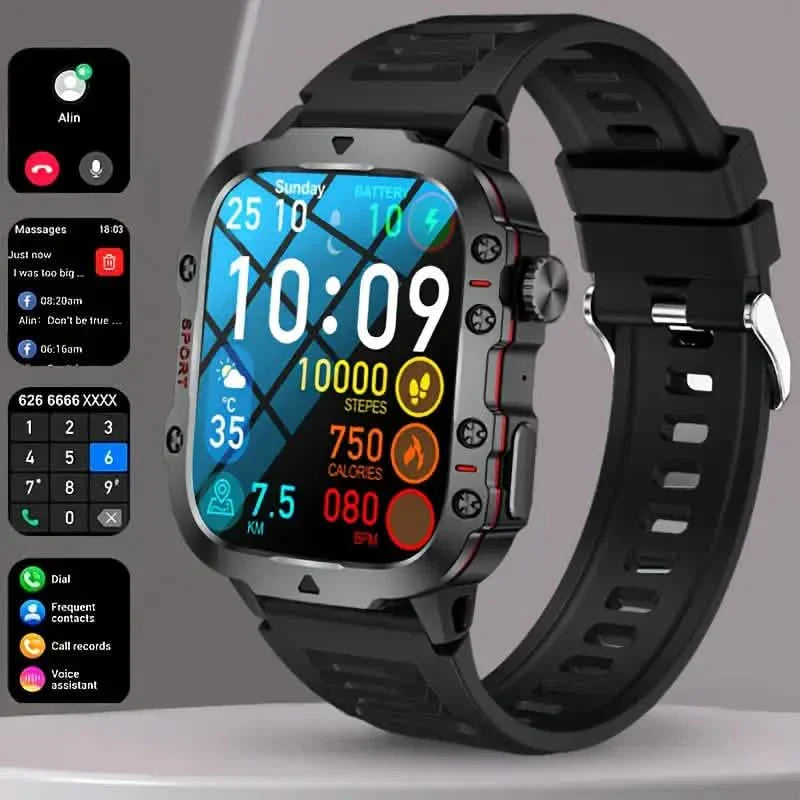 Kabellose Anruf-Fitness-KI-Sprache Outdoor 100+ Sportmodi Outdoor Smartwatch