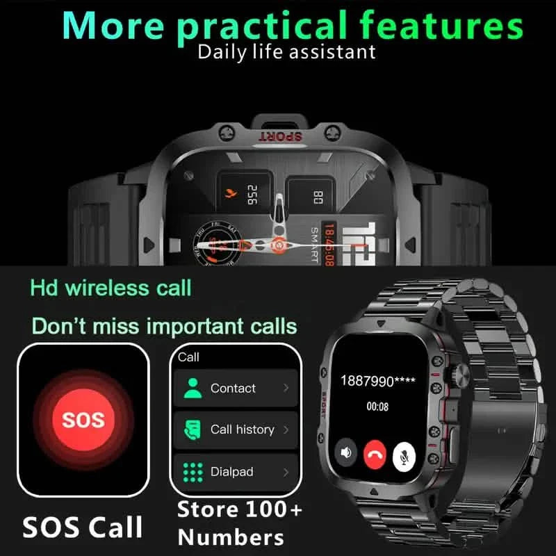 Kabellose Anruf-Fitness-KI-Sprache Outdoor 100+ Sportmodi Outdoor Smartwatch