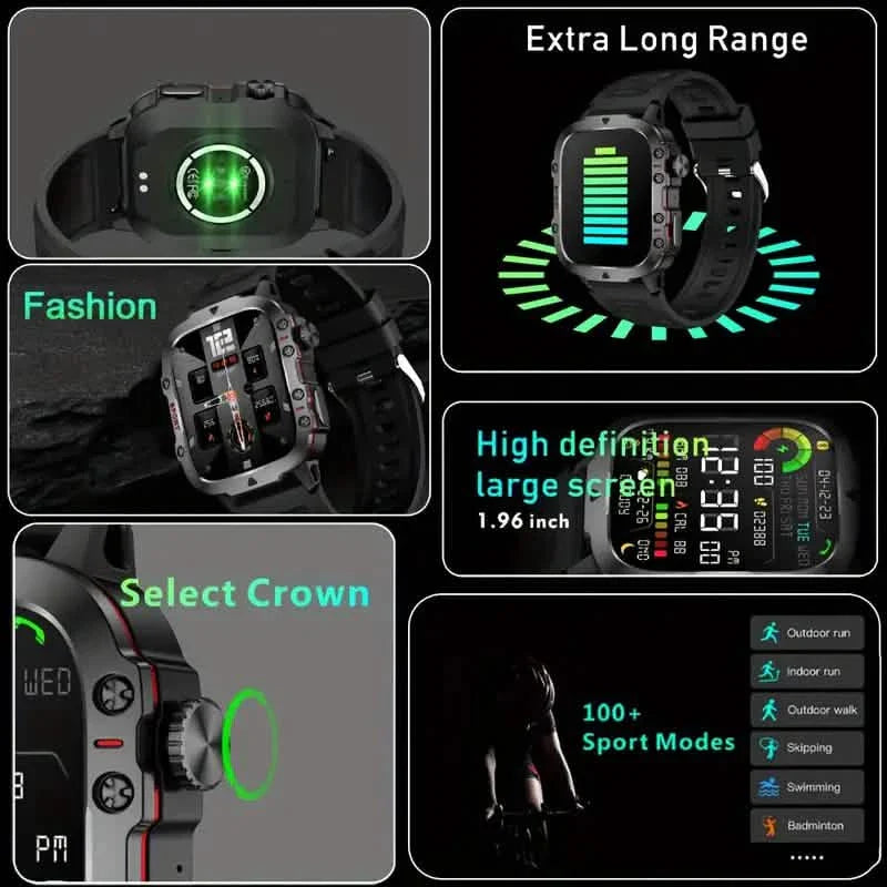 Kabellose Anruf-Fitness-KI-Sprache Outdoor 100+ Sportmodi Outdoor Smartwatch