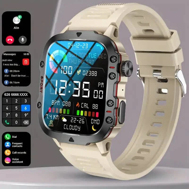 Kabellose Anruf-Fitness-KI-Sprache Outdoor 100+ Sportmodi Outdoor Smartwatch