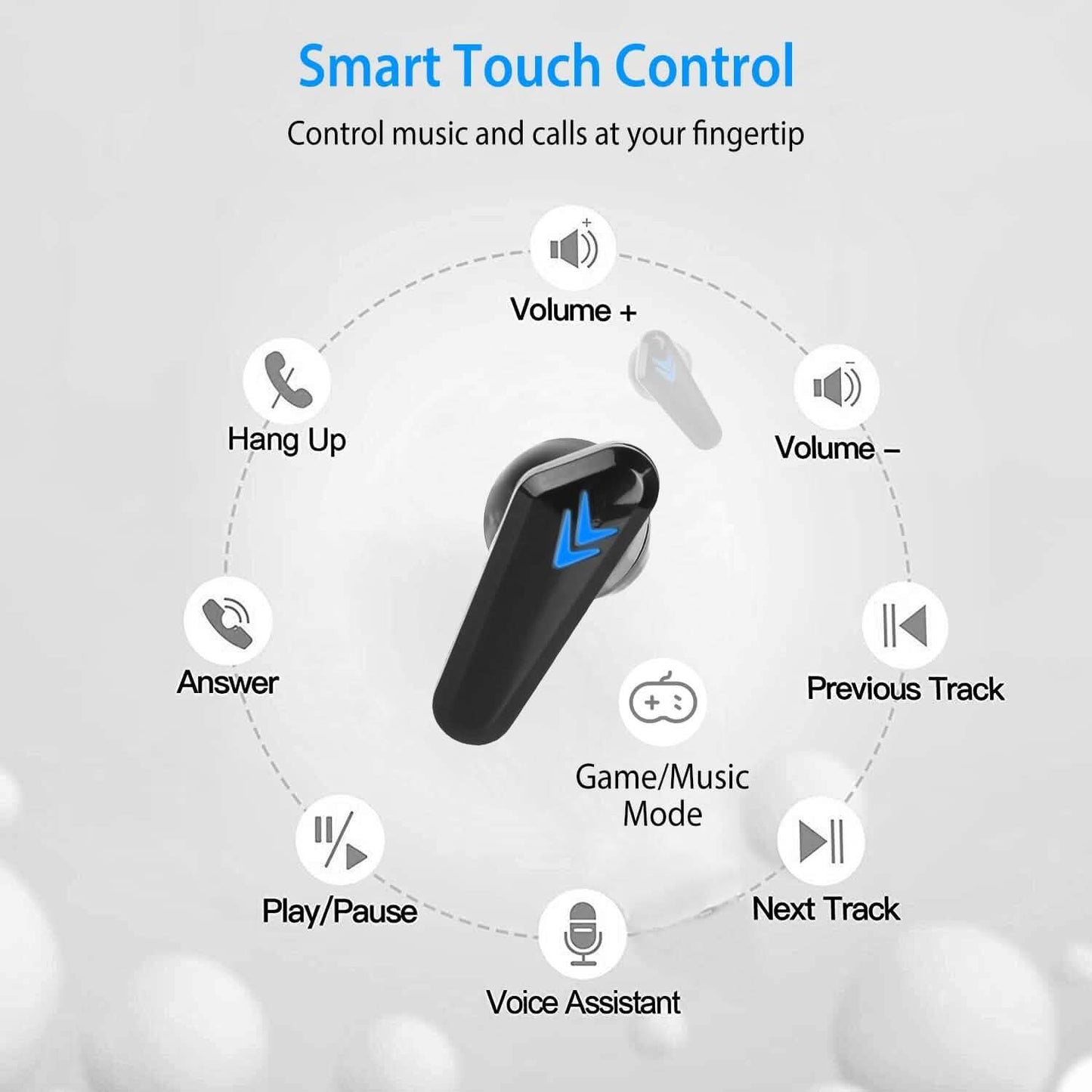 Kabelloses TWS 5.0 In-Ear-Kopfhörer-Headset mit Ladecase und Low-Latency-Gaming-Modus