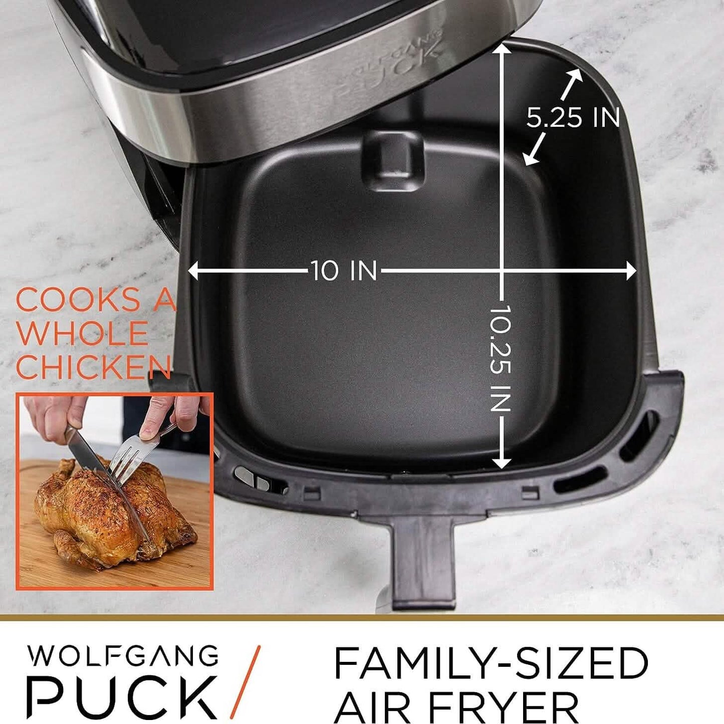 Wolfgang Puck 9.7QT Edelstahl-Heißluftfritteuse