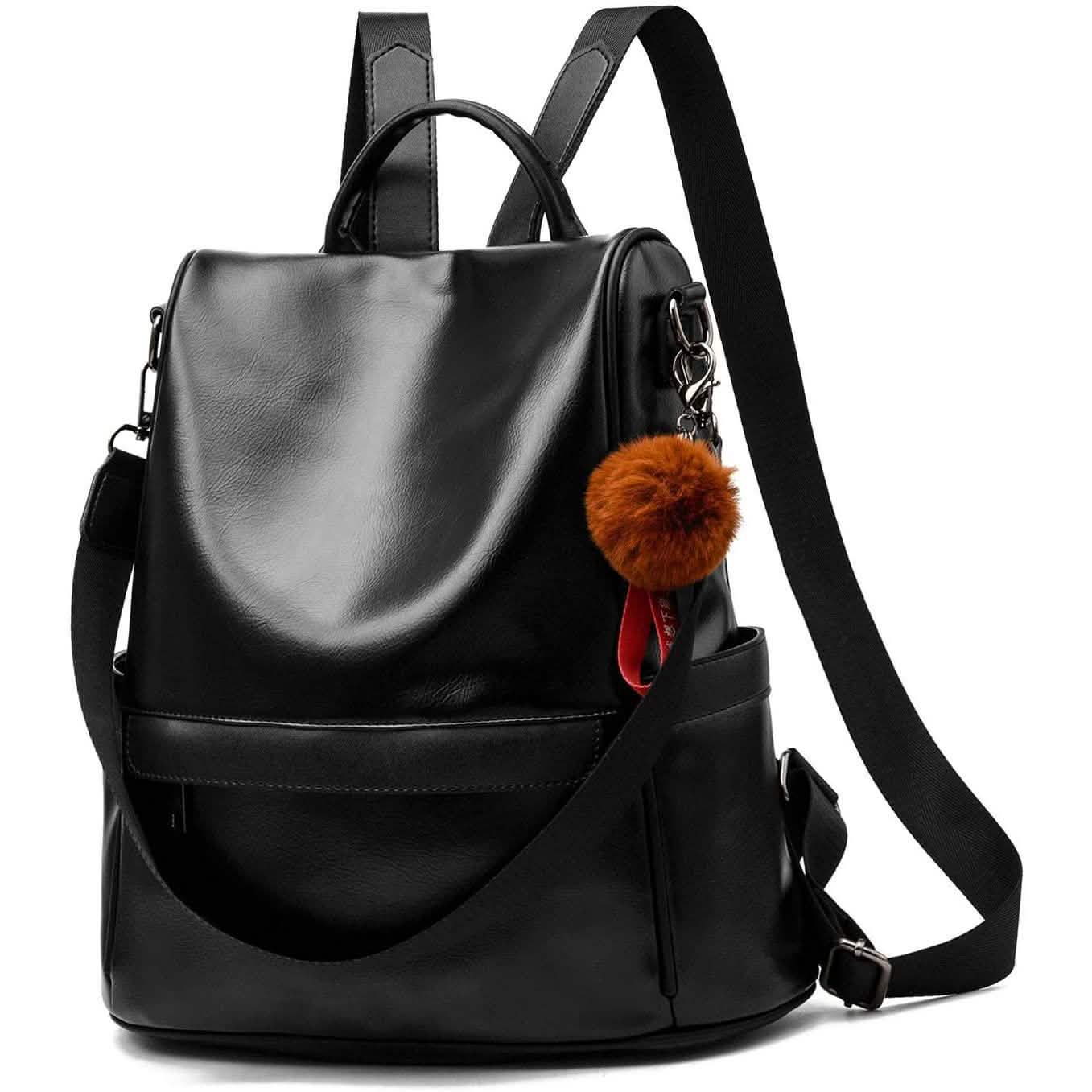 Damen Rucksack Geldbörse PU Leder Anti-Diebstahl Lässige Umhängetasche