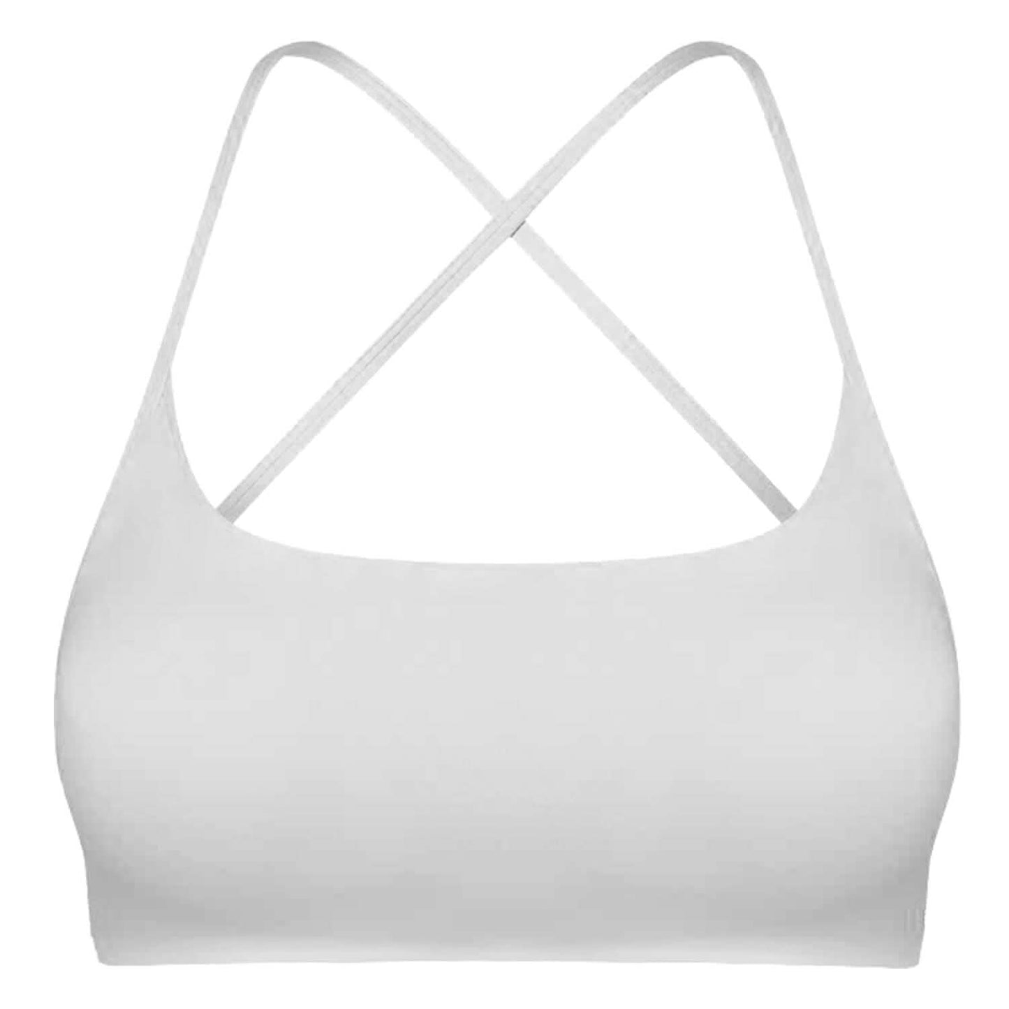 Damen Sport-BHs mit überkreuztem Rücken, gepolstert, mit herausnehmbaren Pads und dünnen Trägern