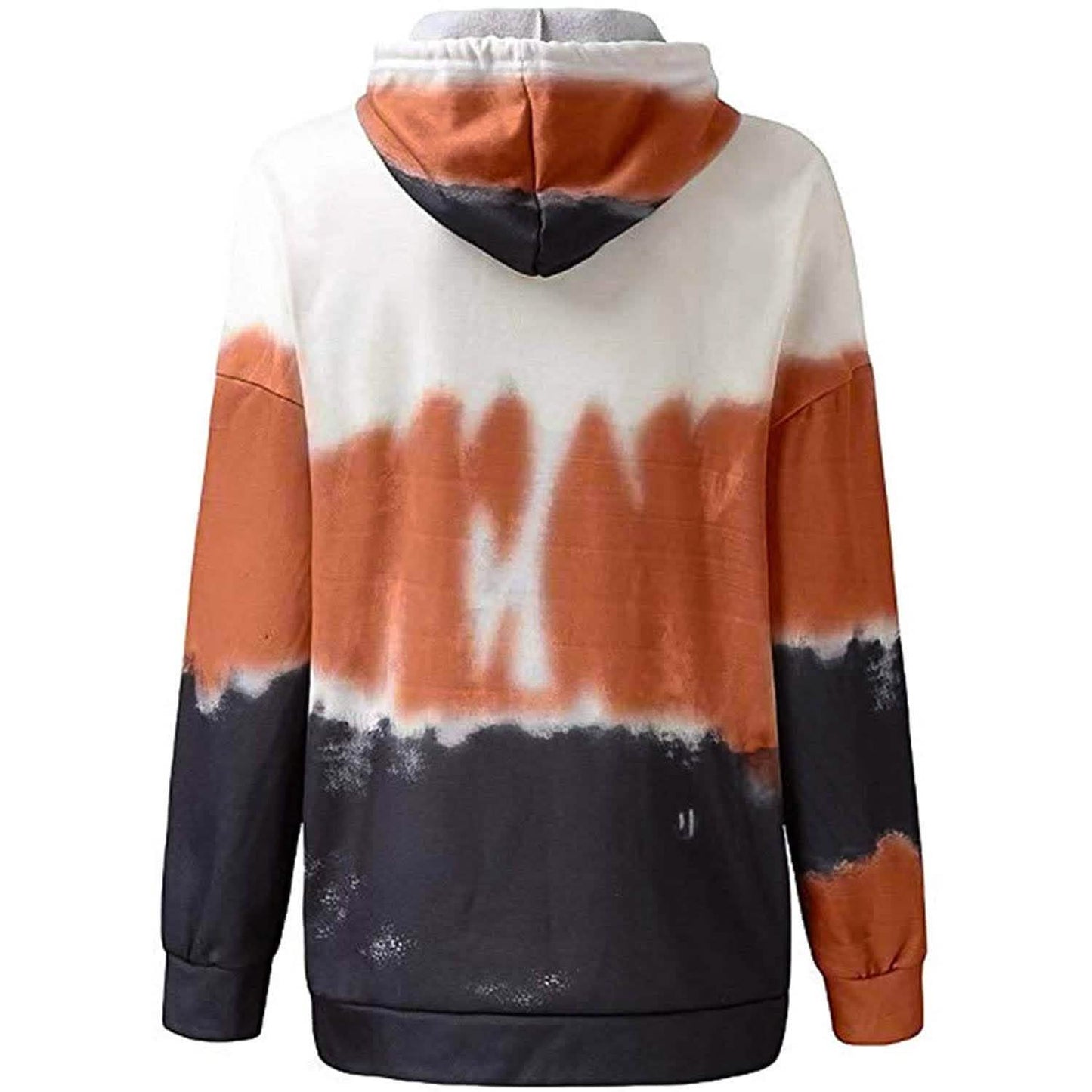 Damen Hoodies Oberteile Batikdruck Langarm Kapuzenpullover mit Kordelzug und Tasche