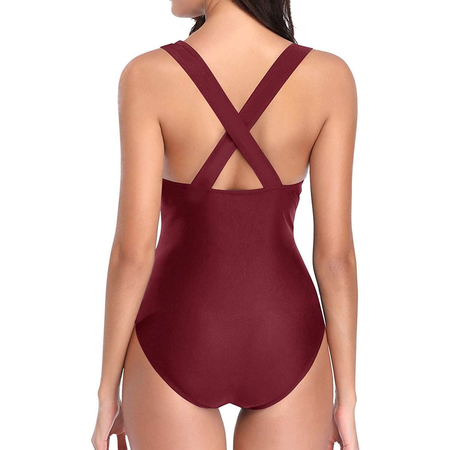 Damen One Piece Plunge V-Ausschnitt Monokini Sexy Hollow Out Badeanzug