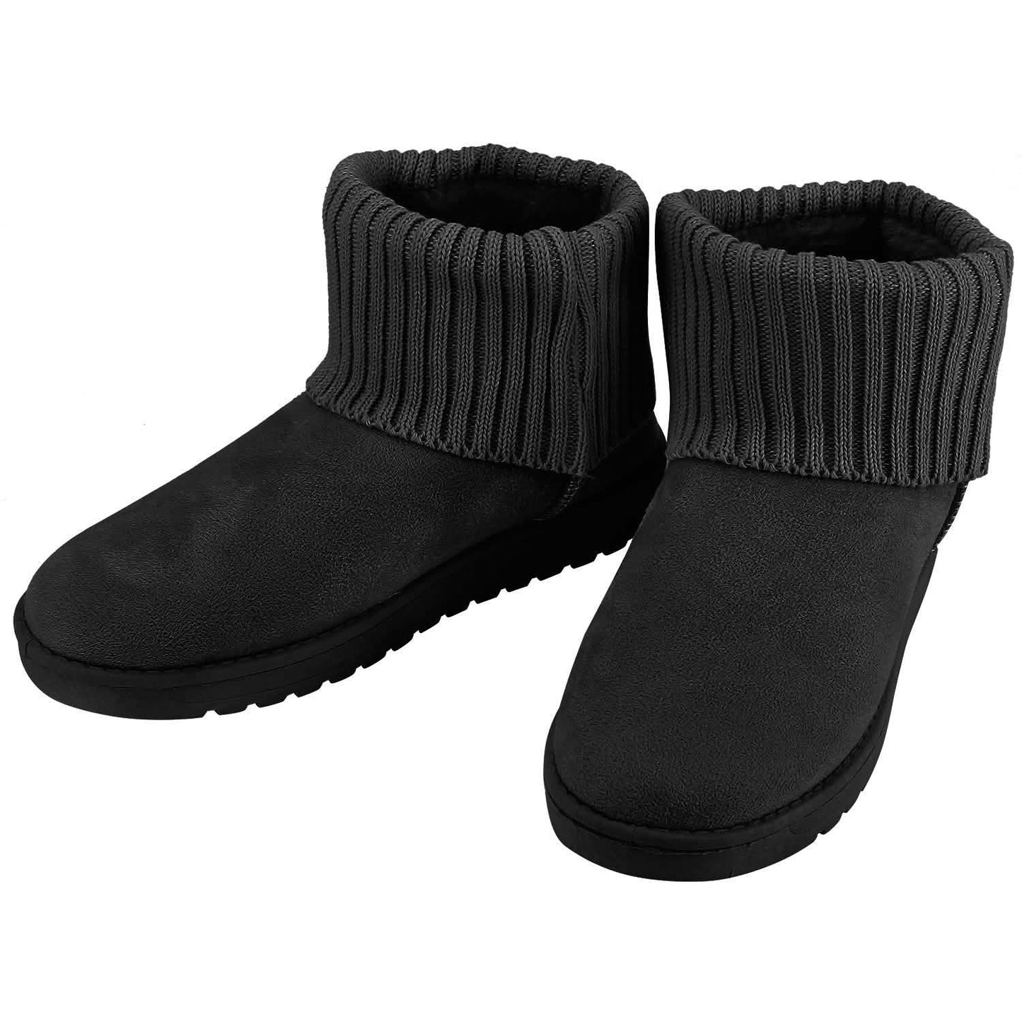 Damen Wildleder Winterstiefel Wadenhoch mit rutschfester Gummisohle