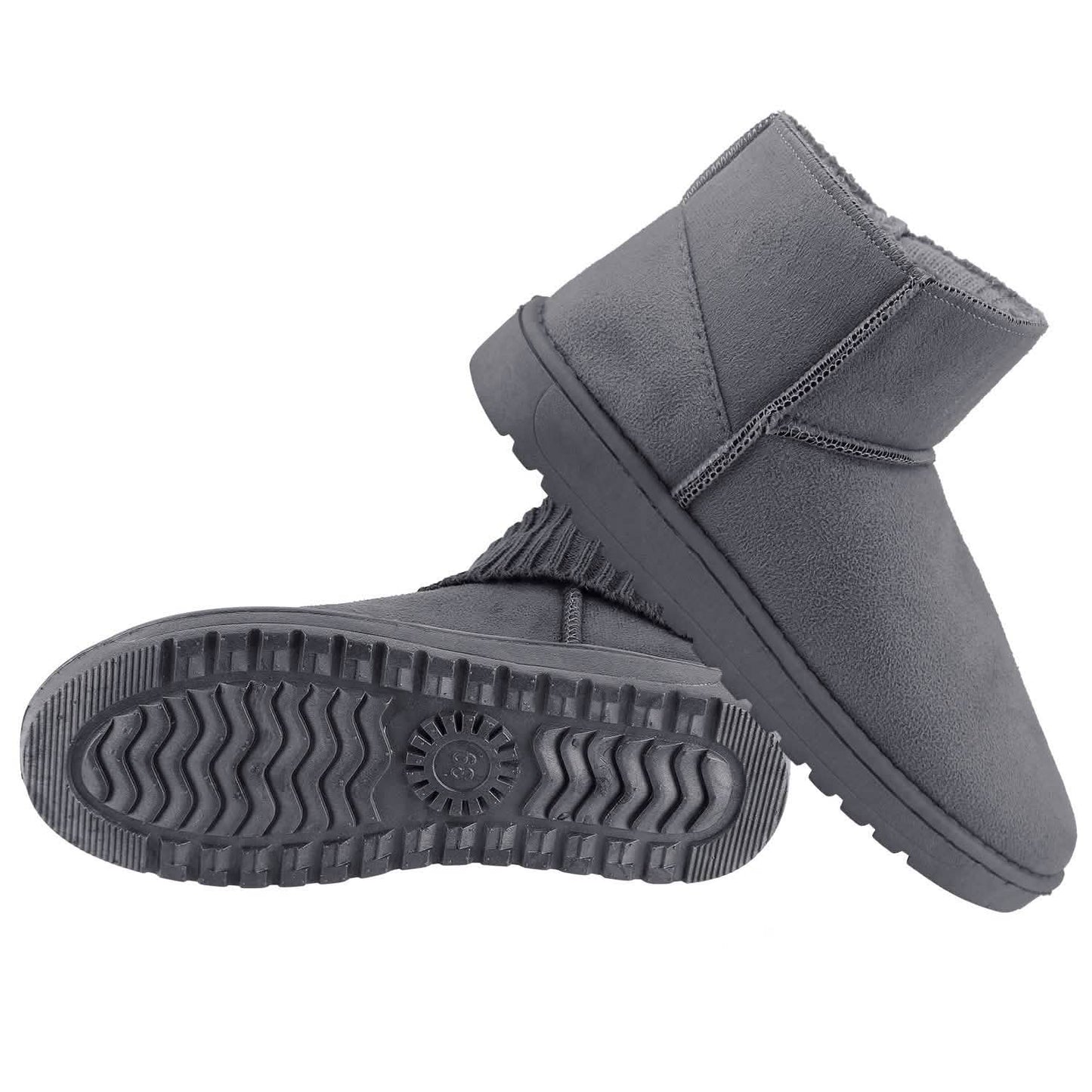Damen Wildleder Winterstiefel Wadenhoch mit rutschfester Gummisohle