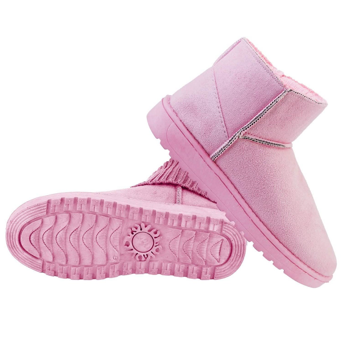 Damen Wildleder Winterstiefel Wadenhoch mit rutschfester Gummisohle