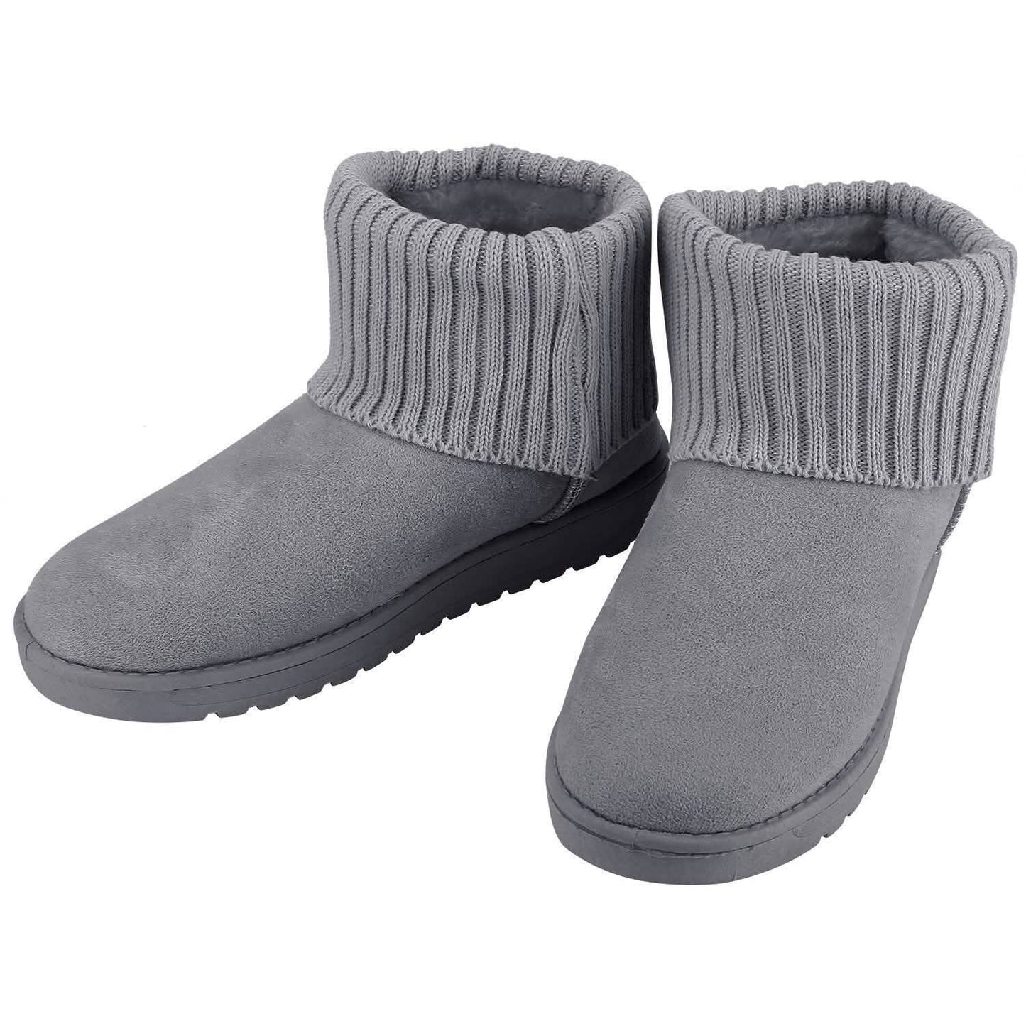 Damen Wildleder Winterstiefel Wadenhoch mit rutschfester Gummisohle