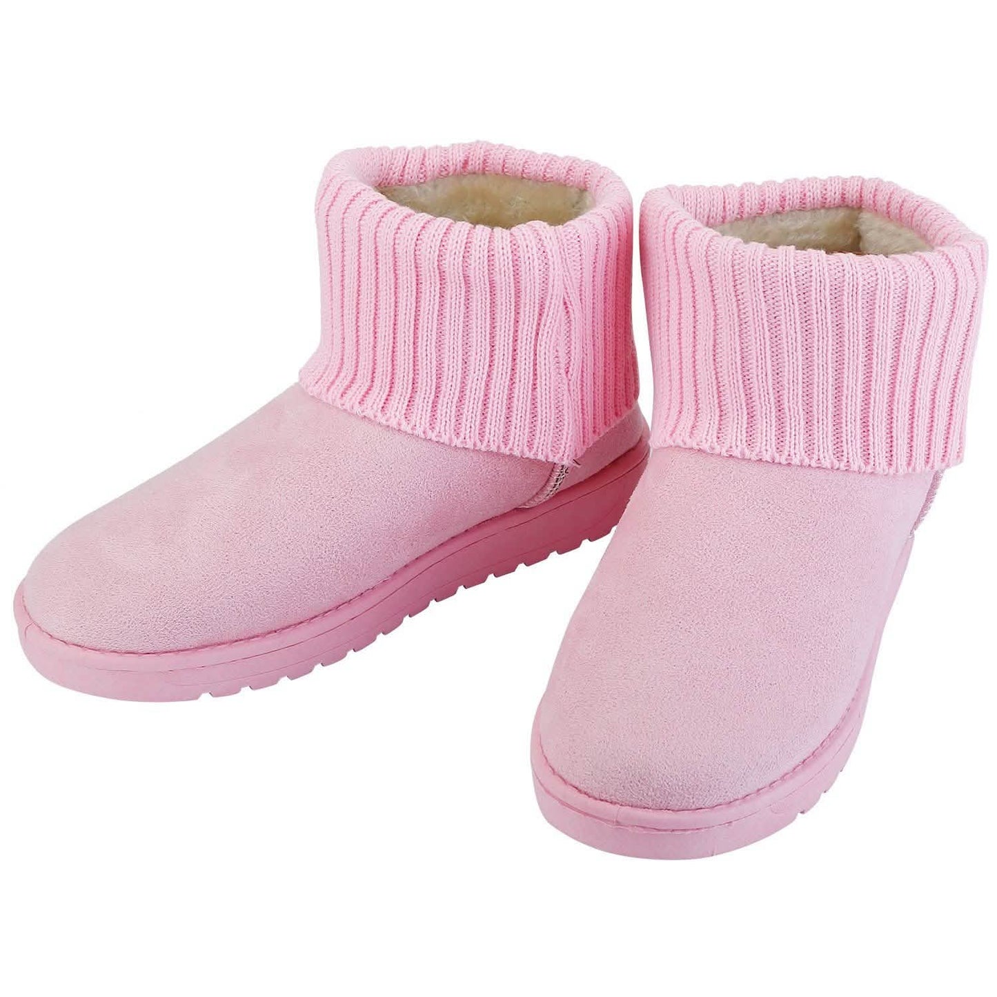 Damen Wildleder Winterstiefel Wadenhoch mit rutschfester Gummisohle