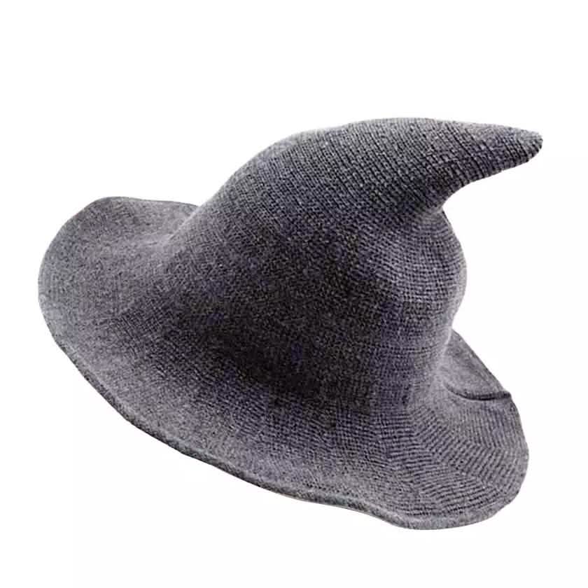 Damen Winter Warme Gestrickte Wollmütze Hexenhut