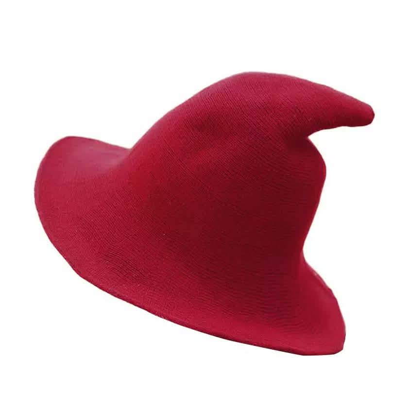 Damen Winter Warme Gestrickte Wollmütze Hexenhut