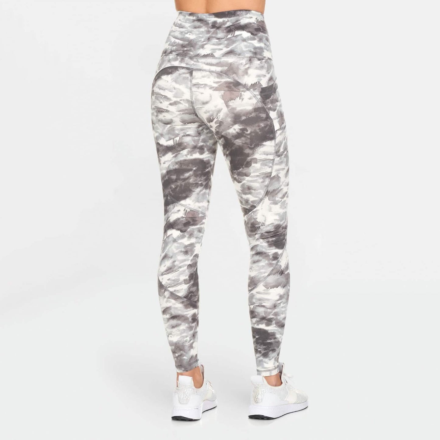 Damen-Leggings mit hohem Bund, Print und Taschen