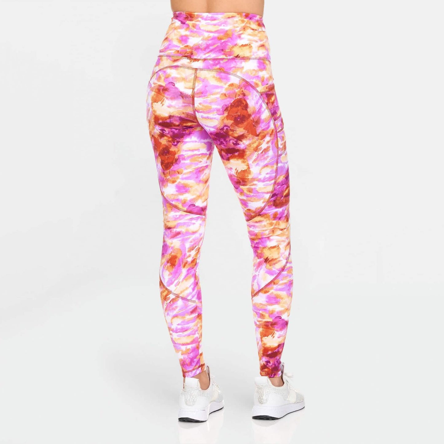 Damen-Leggings mit hohem Bund, Print und Taschen