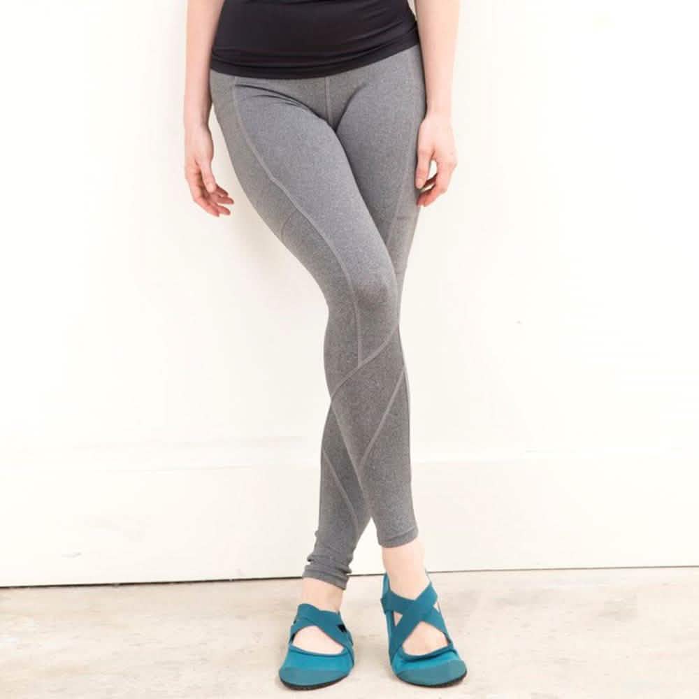 Damen Leggings mit hoher Taille, seitlichen Taschen und voller Länge, geeignet für den ganzen Tag