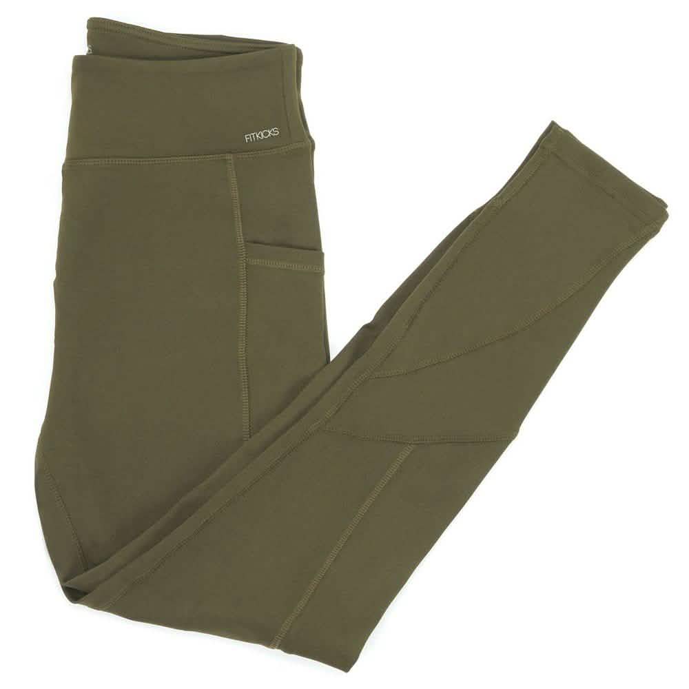 Damen Leggings mit hoher Taille, seitlichen Taschen und voller Länge, geeignet für den ganzen Tag