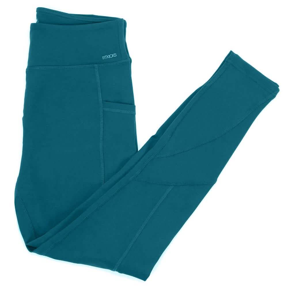 Damen Leggings mit hoher Taille, seitlichen Taschen und voller Länge, geeignet für den ganzen Tag