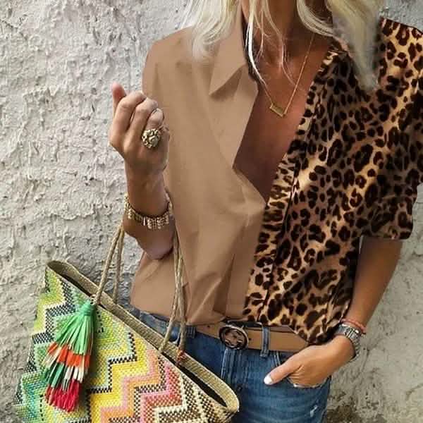 Damen Herbst Casual Tiefes V-Ausschnitt Oberteil