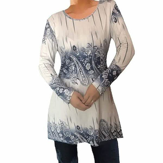 Damen Herbst Rundhals Langarm