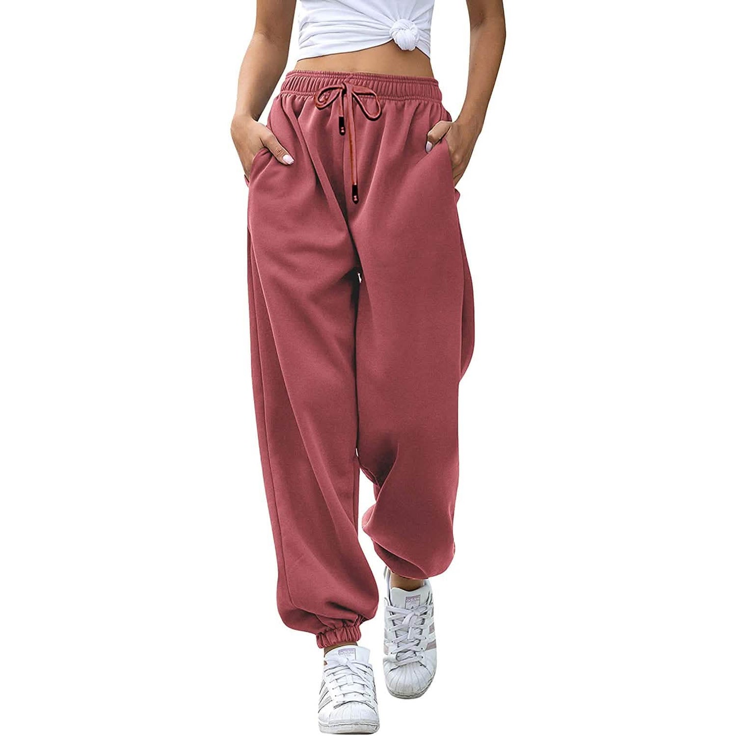 Damen-Sweathose mit Gürtel und Taschen