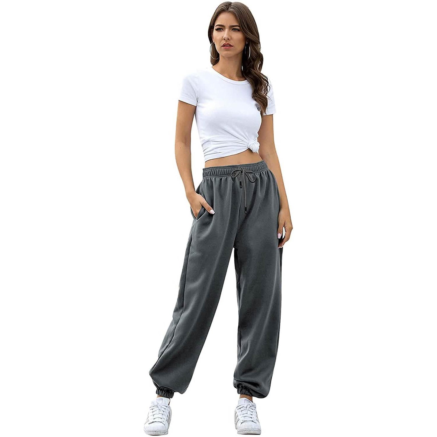 Damen-Sweathose mit Gürtel und Taschen