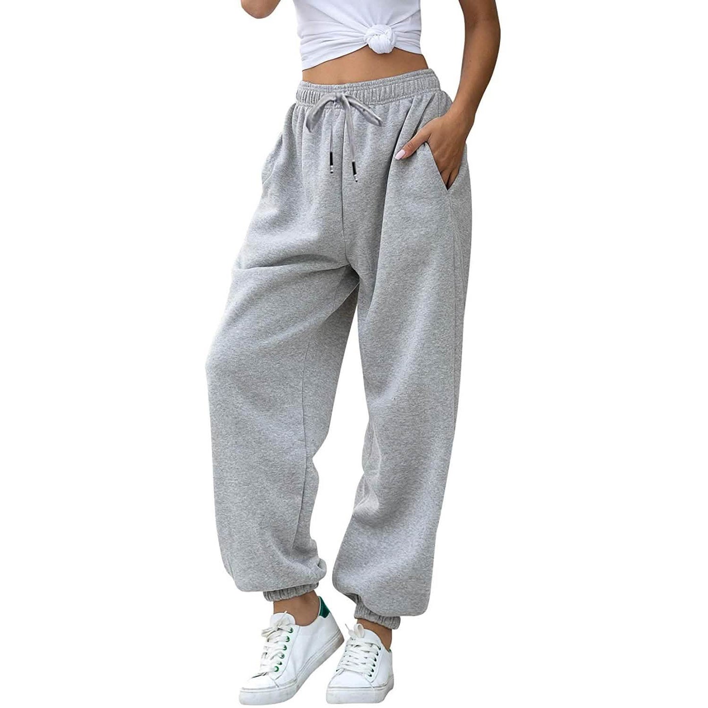 Damen-Sweathose mit Gürtel und Taschen