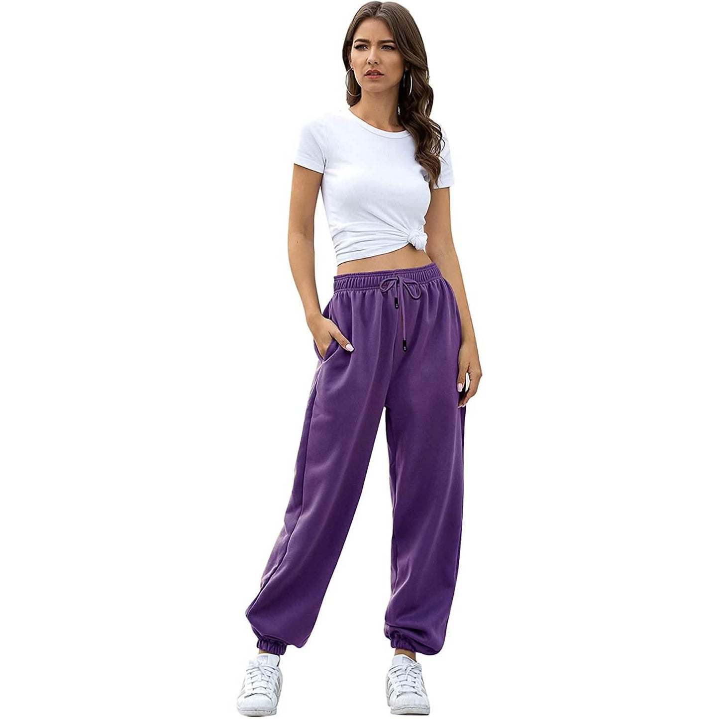 Damen-Sweathose mit Gürtel und Taschen