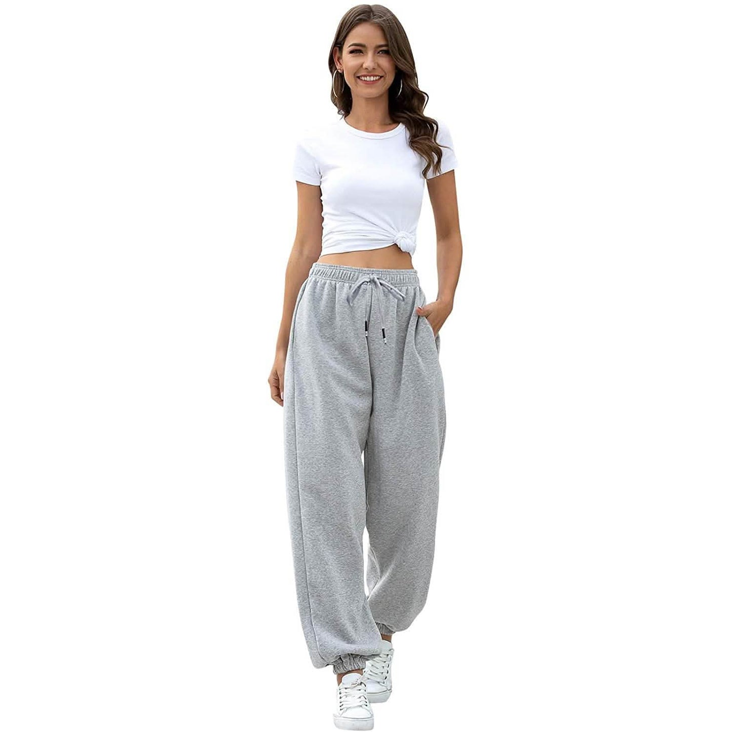 Damen-Sweathose mit Gürtel und Taschen