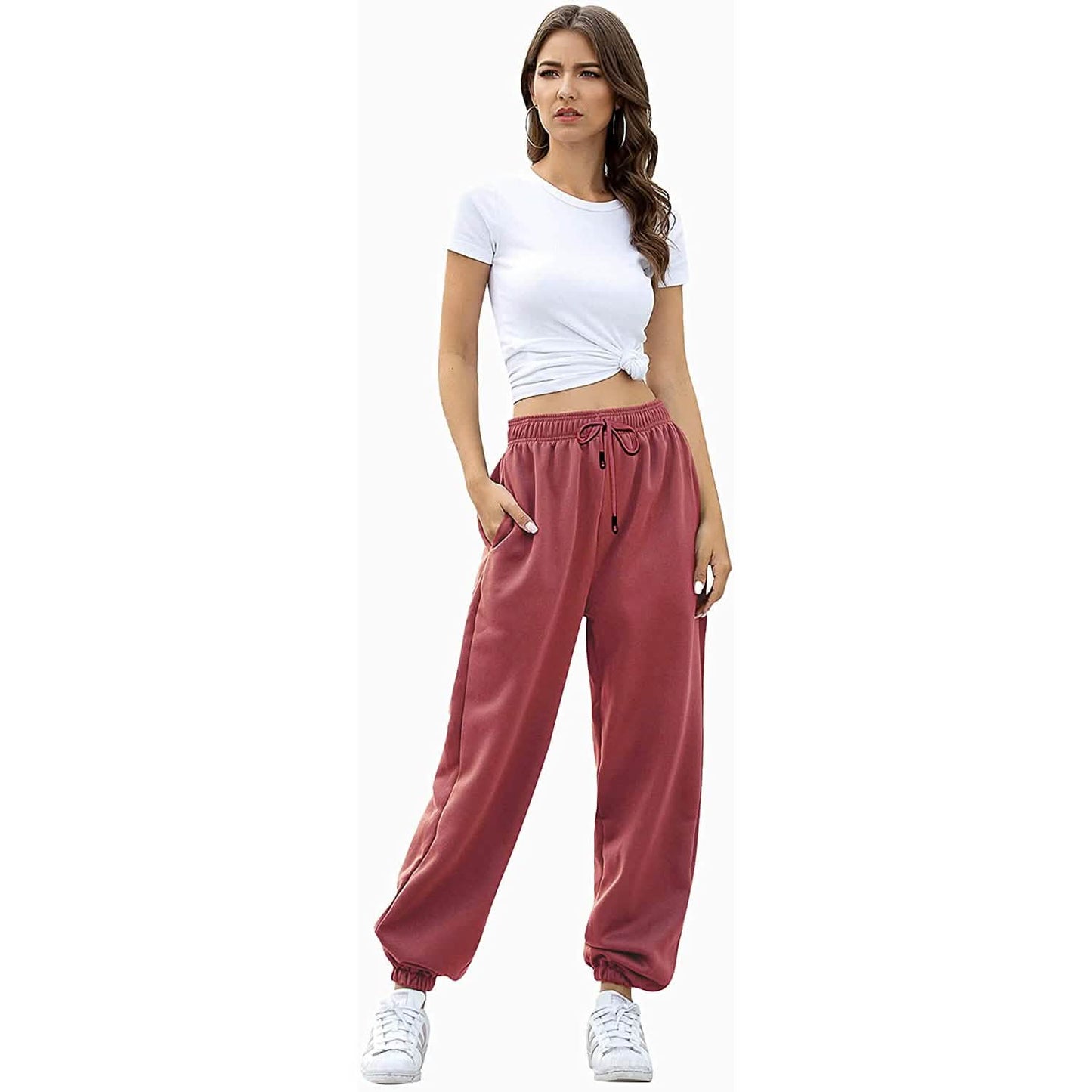 Damen-Sweathose mit Gürtel und Taschen