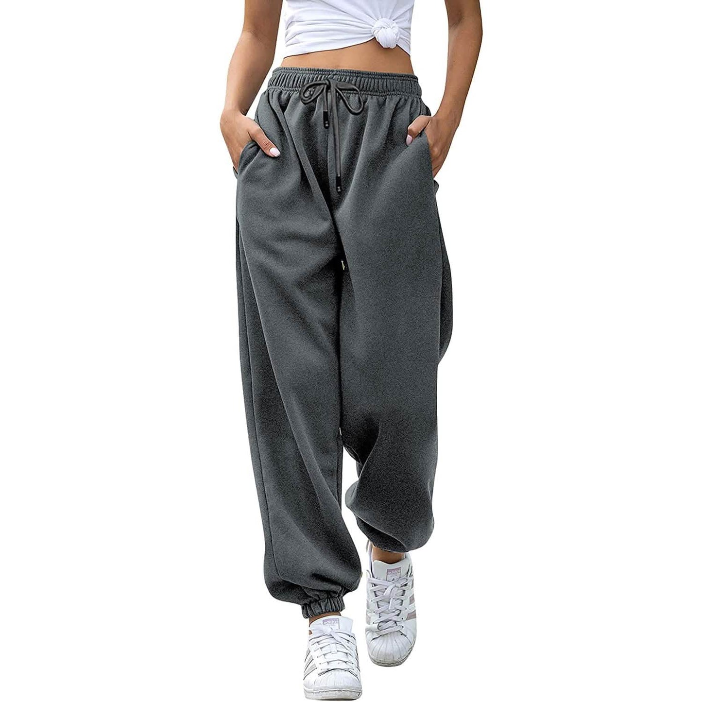 Damen-Sweathose mit Gürtel und Taschen