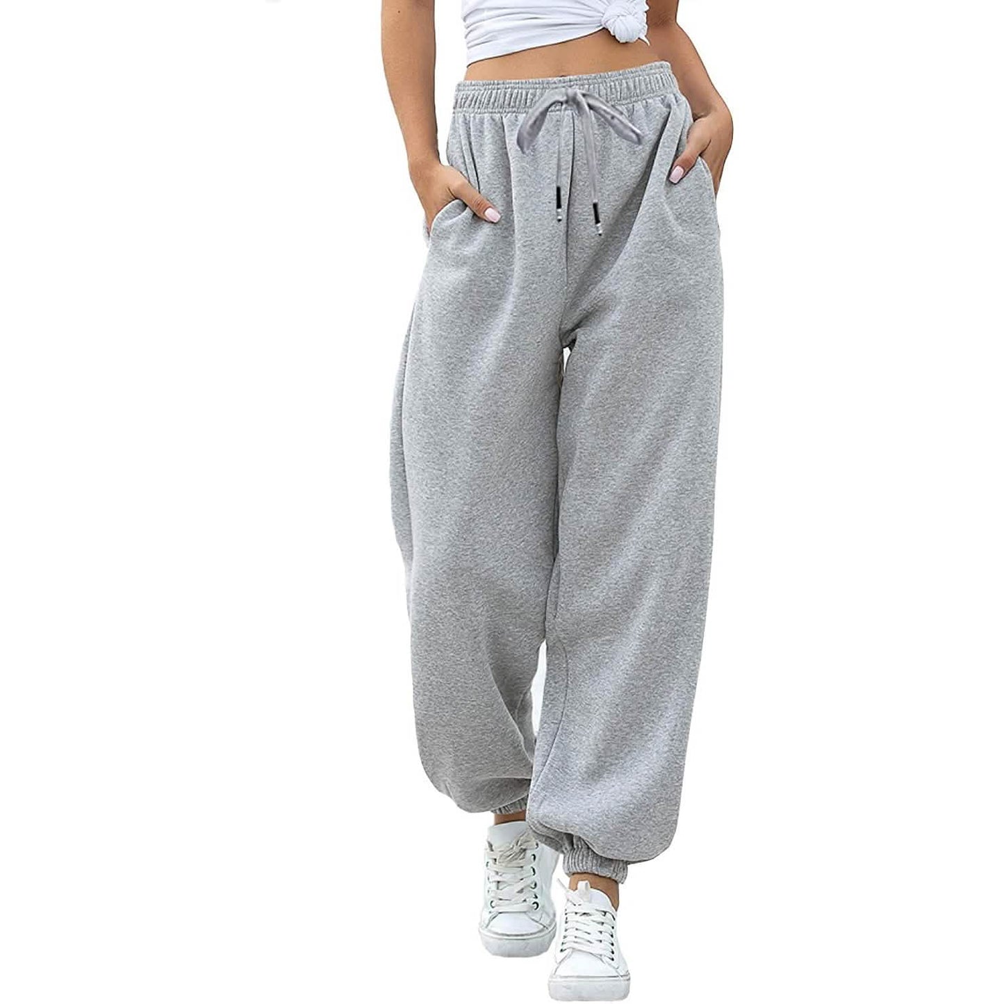 Damen-Sweathose mit Gürtel und Taschen