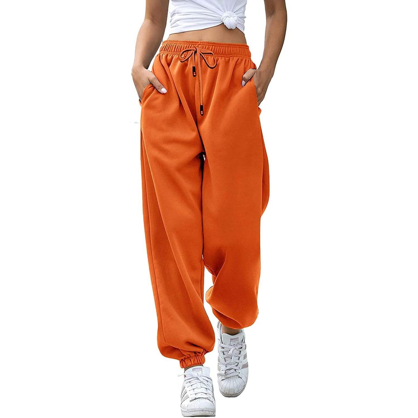 Damen-Sweathose mit Gürtel und Taschen
