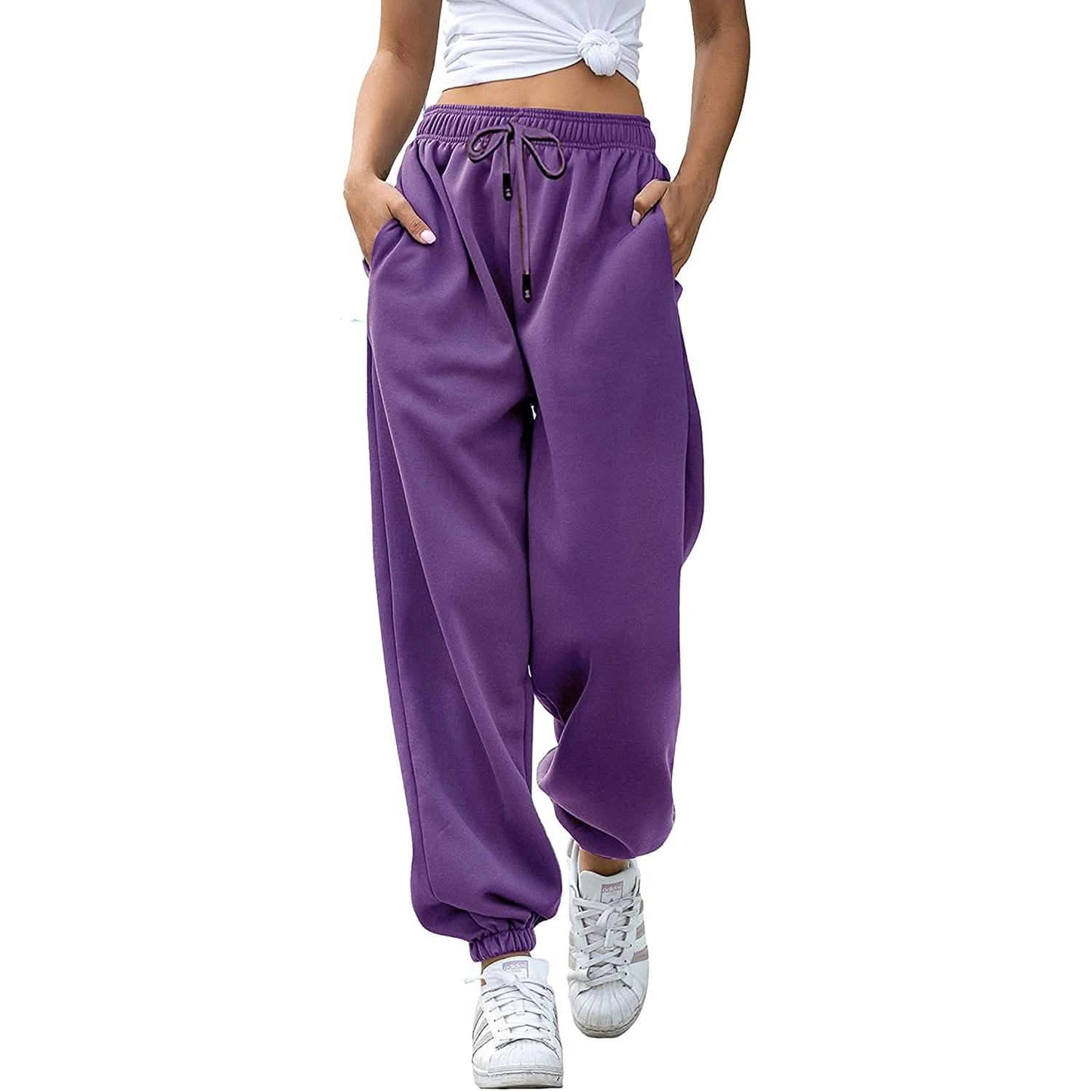 Damen-Sweathose mit Gürtel und Taschen