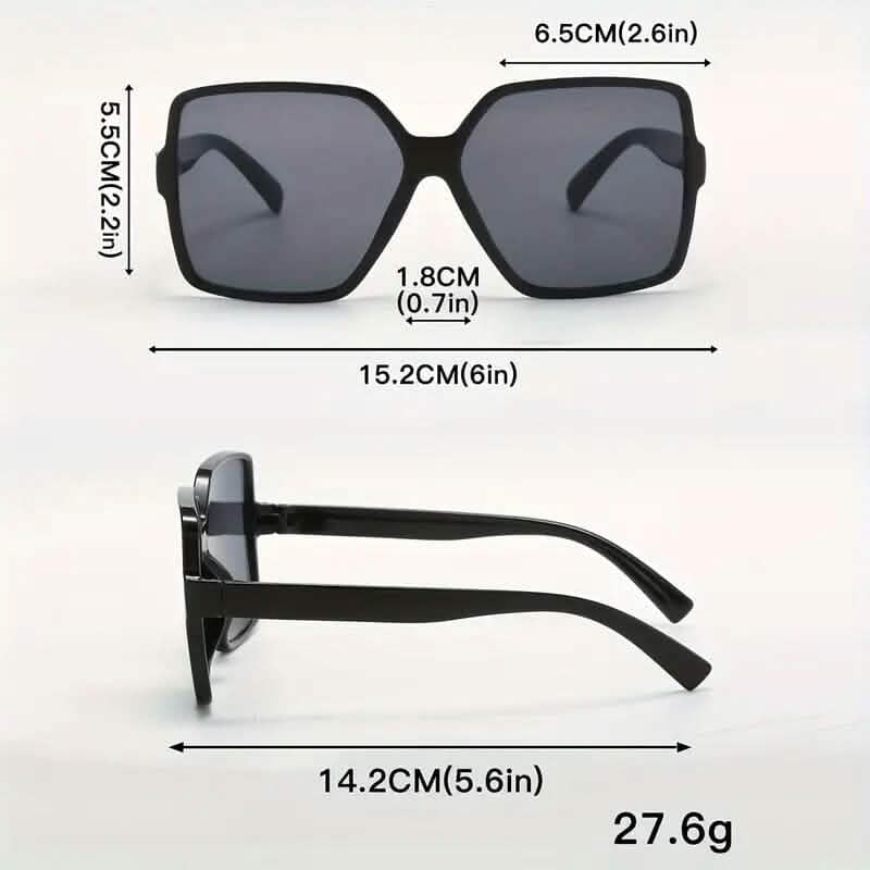 Damen schwarze Oversized-Brille mit PC-Gestell