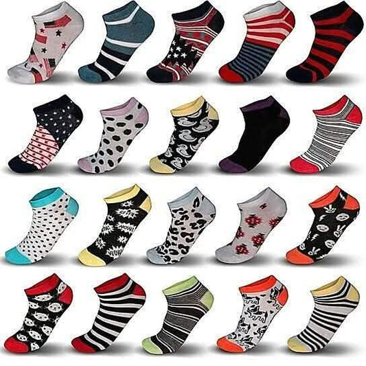 Damen atmungsaktive, bunte Füßlinge/Söckchen (unsichtbar im Schuh)